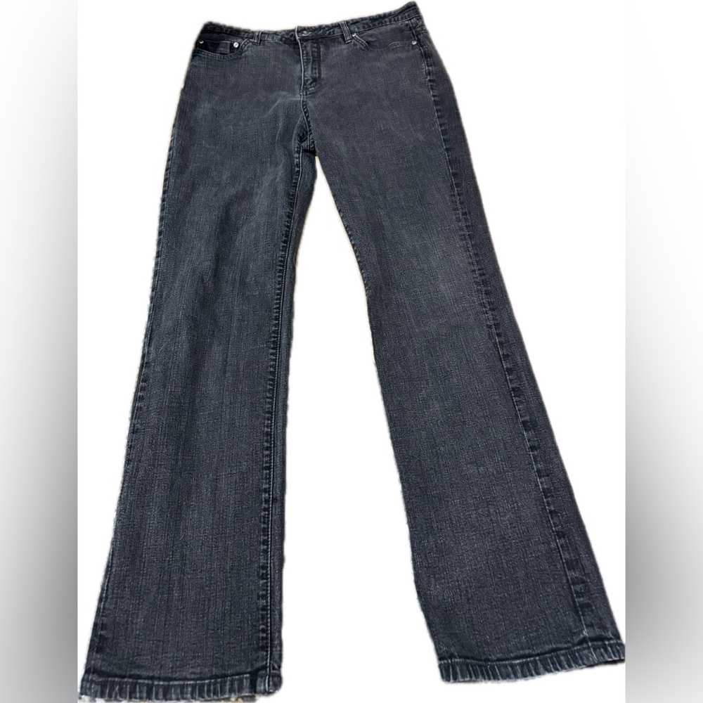 Pashu‎ Unbelievable Stone Wash Black Straight Leg Women’s Size 12